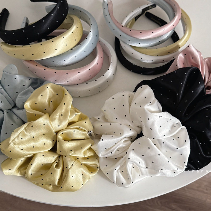 光泽缎面波点系列大肠发圈发箍头箍发绳高级感压发洗脸发饰,饰品/流行首饰/时尚饰品新,发饰,淘宝优惠券,粉丝福利购,淘宝优惠卷