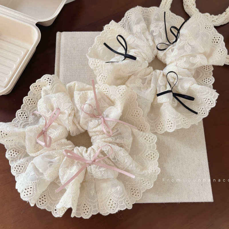 甜美蝴蝶结蕾丝大肠发圈女网红新款半扎发橡皮筋丸子头发绳,饰品/流行首饰/时尚饰品新,发饰,淘宝优惠券,粉丝福利购,淘宝优惠卷