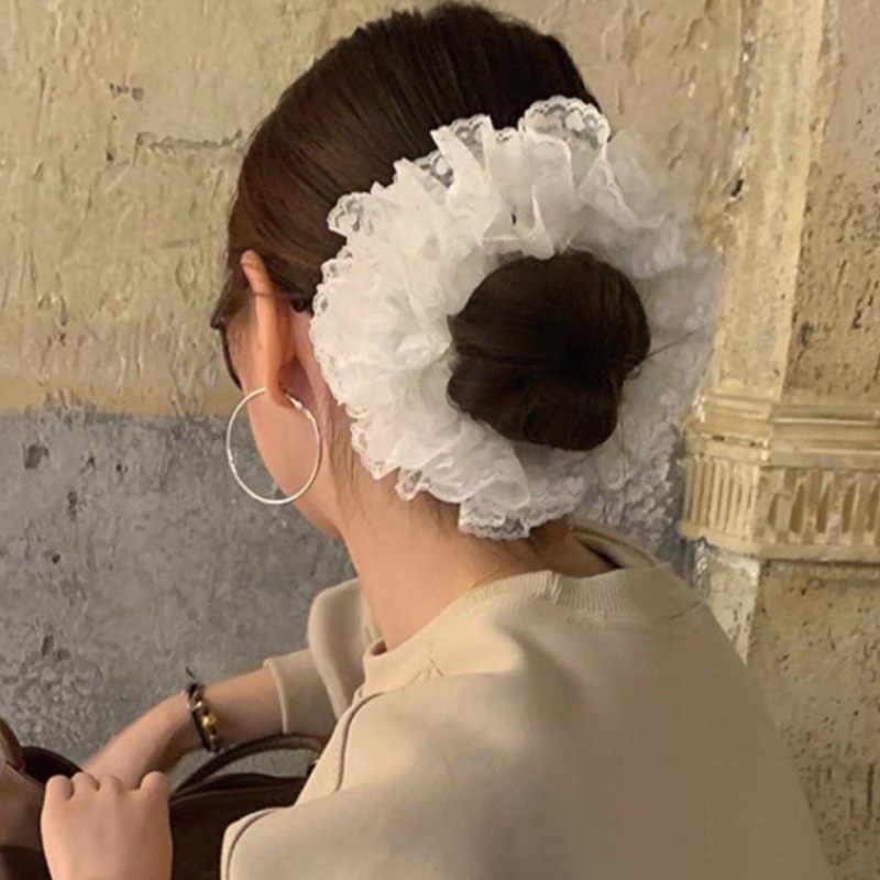 纯白花嫁欧根纱蕾丝高级感大肠发圈女发绳发饰头绳韩国双层,饰品/流行首饰/时尚饰品新,发饰,淘宝优惠券,粉丝福利购,淘宝优惠卷