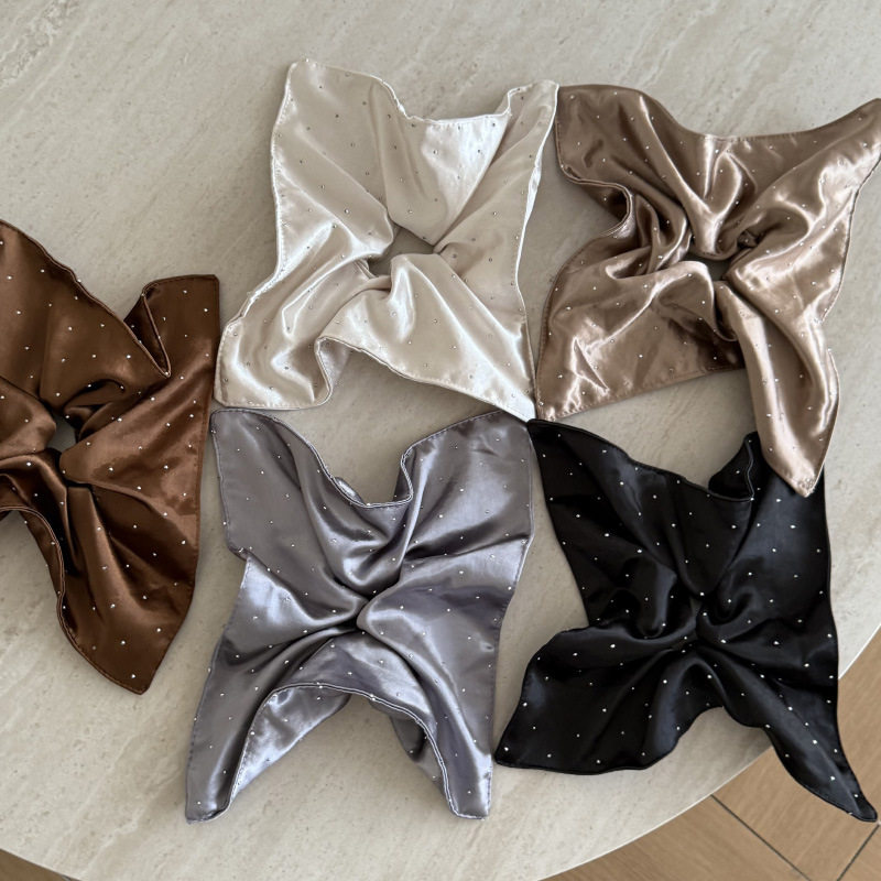 鎏金氛围感缎面高级感水钻方巾大肠发圈女高弹扎头发饰头绳女,饰品/流行首饰/时尚饰品新,发饰,淘宝优惠券,粉丝福利购,淘宝优惠卷