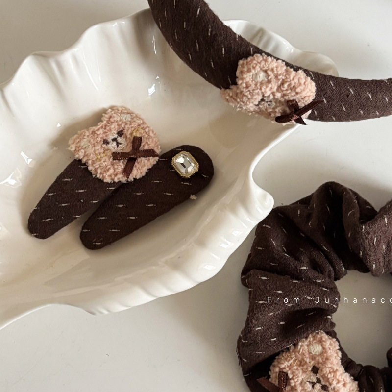 咖色点点蝴蝶结发夹大肠圈小熊蕾丝边头绳百搭甜美少女发绳发饰,饰品/流行首饰/时尚饰品新,发饰,淘宝优惠券,粉丝福利购,淘宝优惠卷