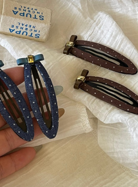 韩版波点夹子布艺发夹高级感精致儿童刘海夹bb夹碎发掰掰夹侧边夹