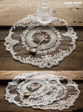 致屋 法式轻复古田园下午茶镂空蕾丝杯垫盘垫餐垫ins欧式文艺编织