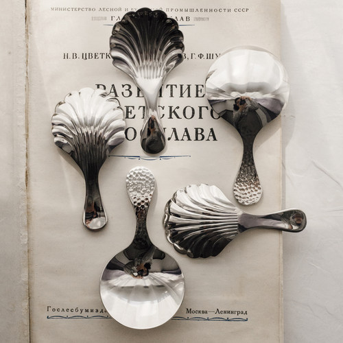 茶匙18-10不锈钢复古锤纹/贝壳纹