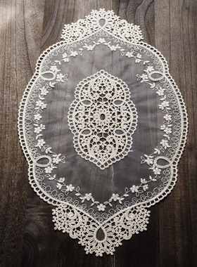 法式中古vintage轻奢文艺复古蕾丝花边餐垫桌盘垫ins摆拍镂空盖布