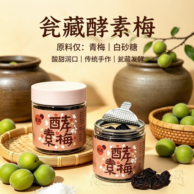 台湾瓮藏酵素梅青梅加强版酵素梅正品青梅丸橄榄精丸浓缩丸纯素食