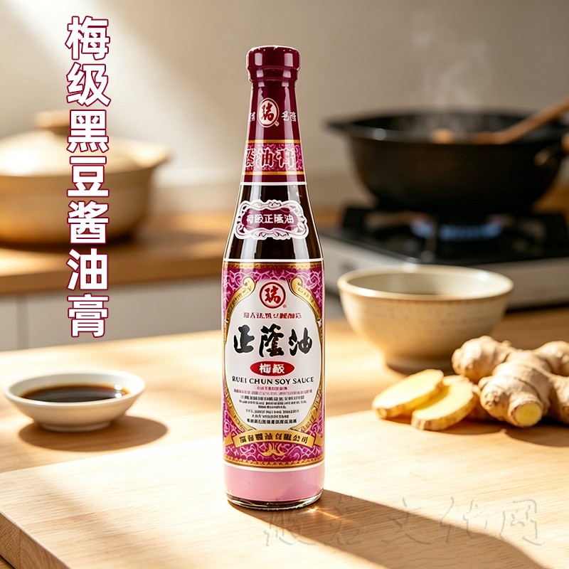 台湾西螺黑豆酿造酱油膏台式厨房烹饪蘸酱素食佛家纯素提鲜调味料