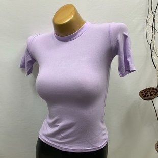 新款 韩国热销ins～代表夏天 T恤2020夏季 圆领短袖 甜美薄荷色修身