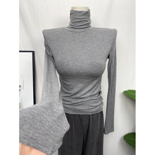 ins韩国气质螺纹弹力上衣秋冬女 高领打底衫 多色自留 柔软基础款