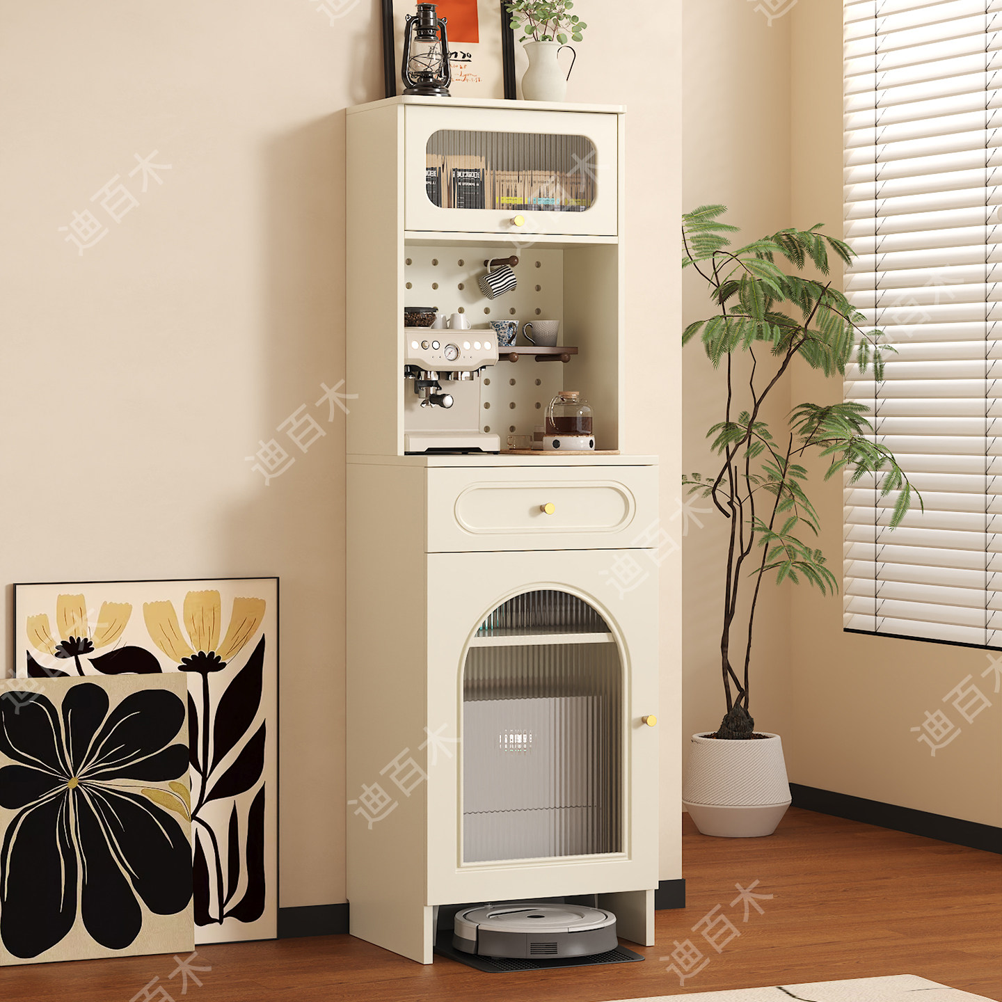实木扫地机器人置物柜通用型基柜猫窝收纳柜客厅咖啡机洞洞板柜,住宅家具,扫地机器人柜,淘宝优惠券,粉丝福利购,淘宝优惠卷