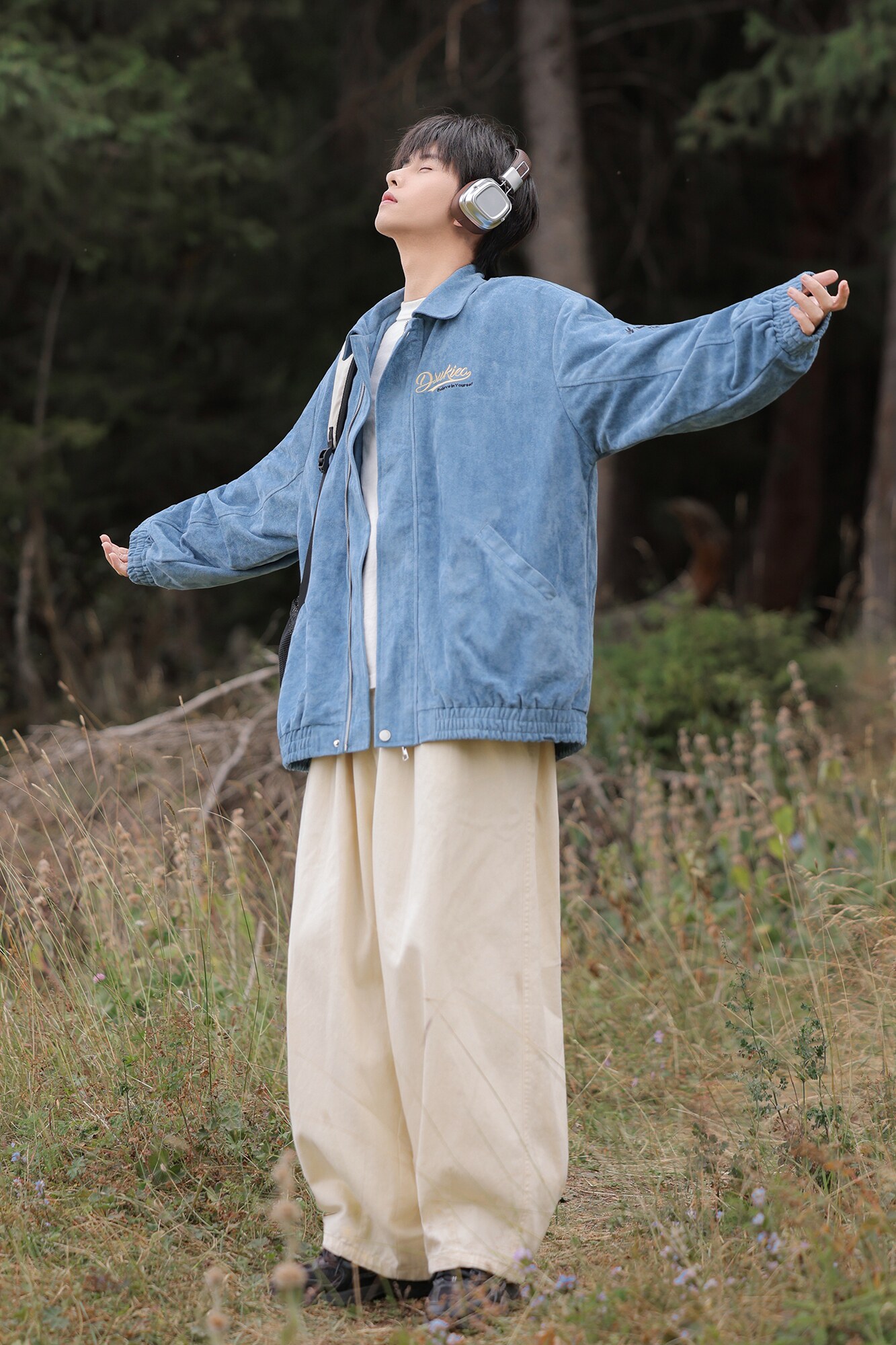 新疆绒2025秋装新款大码宽松刺绣棒球服夹克外套WY120P88控138,男装夹克,电商A031