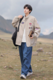 三防2025秋装新款大码宽松飞行夹克贴标外套JK117P88控138，男装夹克，电商A031
