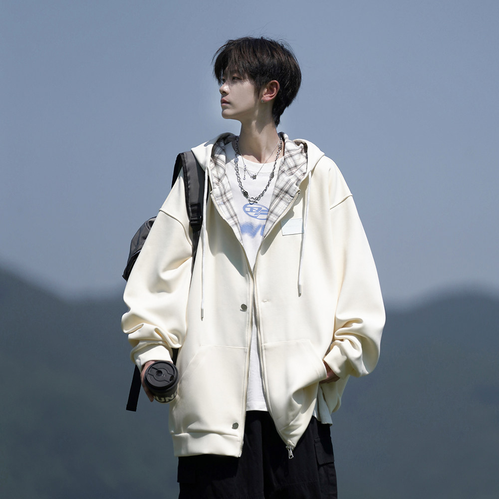 外景26春装设计款380克开衫连帽大码卫衣外套24JK08P68控88，女装短外套，电商A031