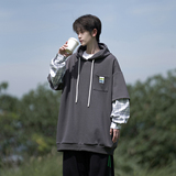 外景25秋装设计款假两件连帽大码卫衣外套WY01P68控88，女装短外套，电商A031