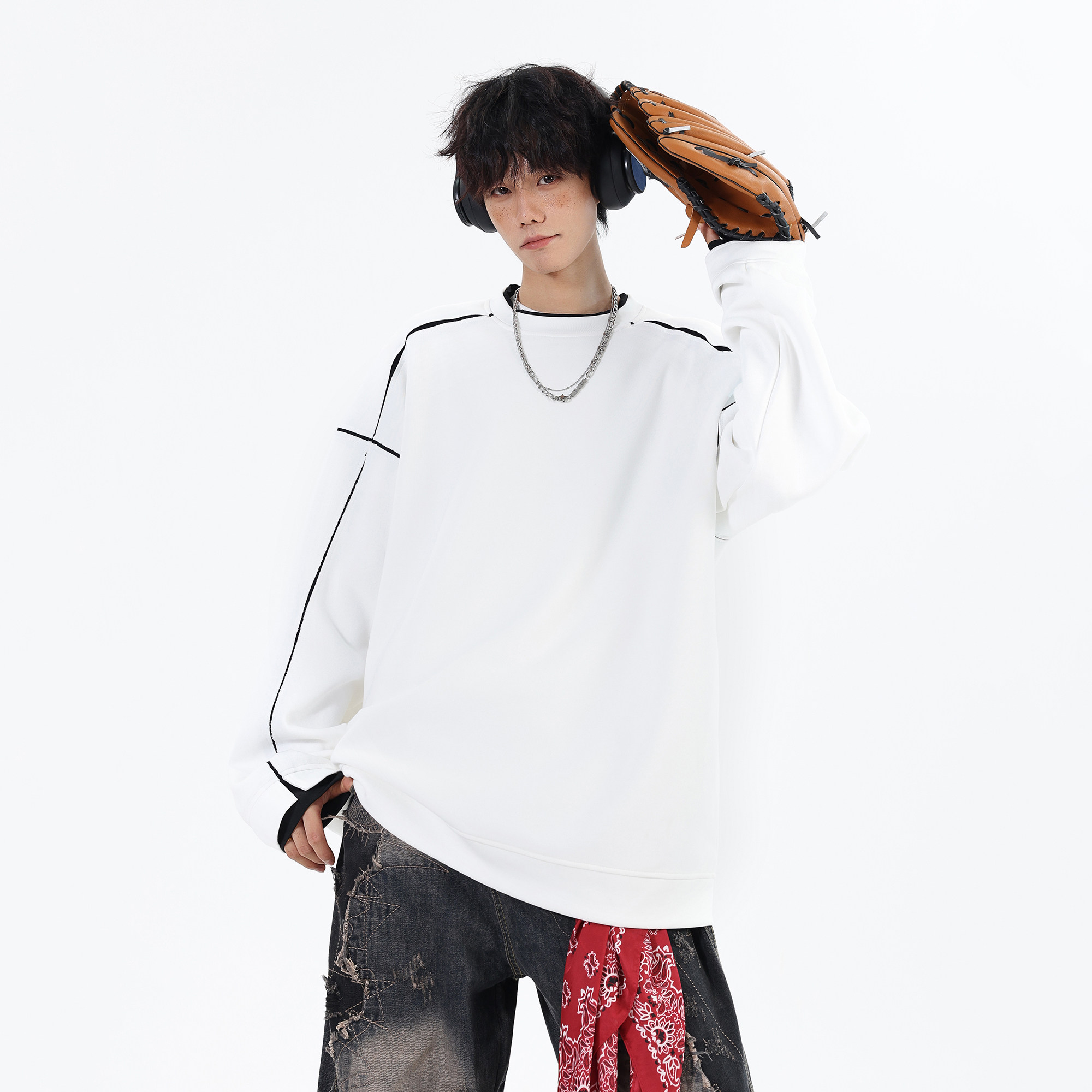 趋势可二开26春装设计款大码宽松卫衣外套JK105P60控88，女装短外套，电商A031