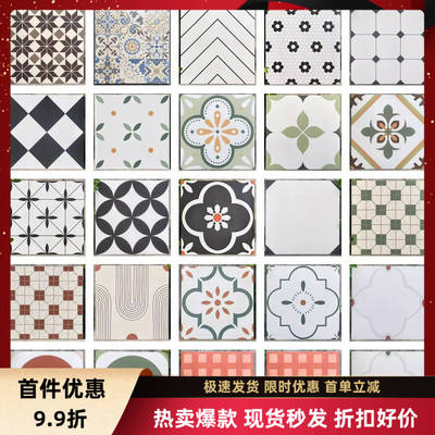 西班牙客厅混拼花防滑地板砖彩色