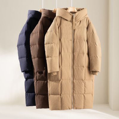 渴盼加厚90白鹅绒羽绒服女长款连帽极寒高端保暖宽松外套2025新款