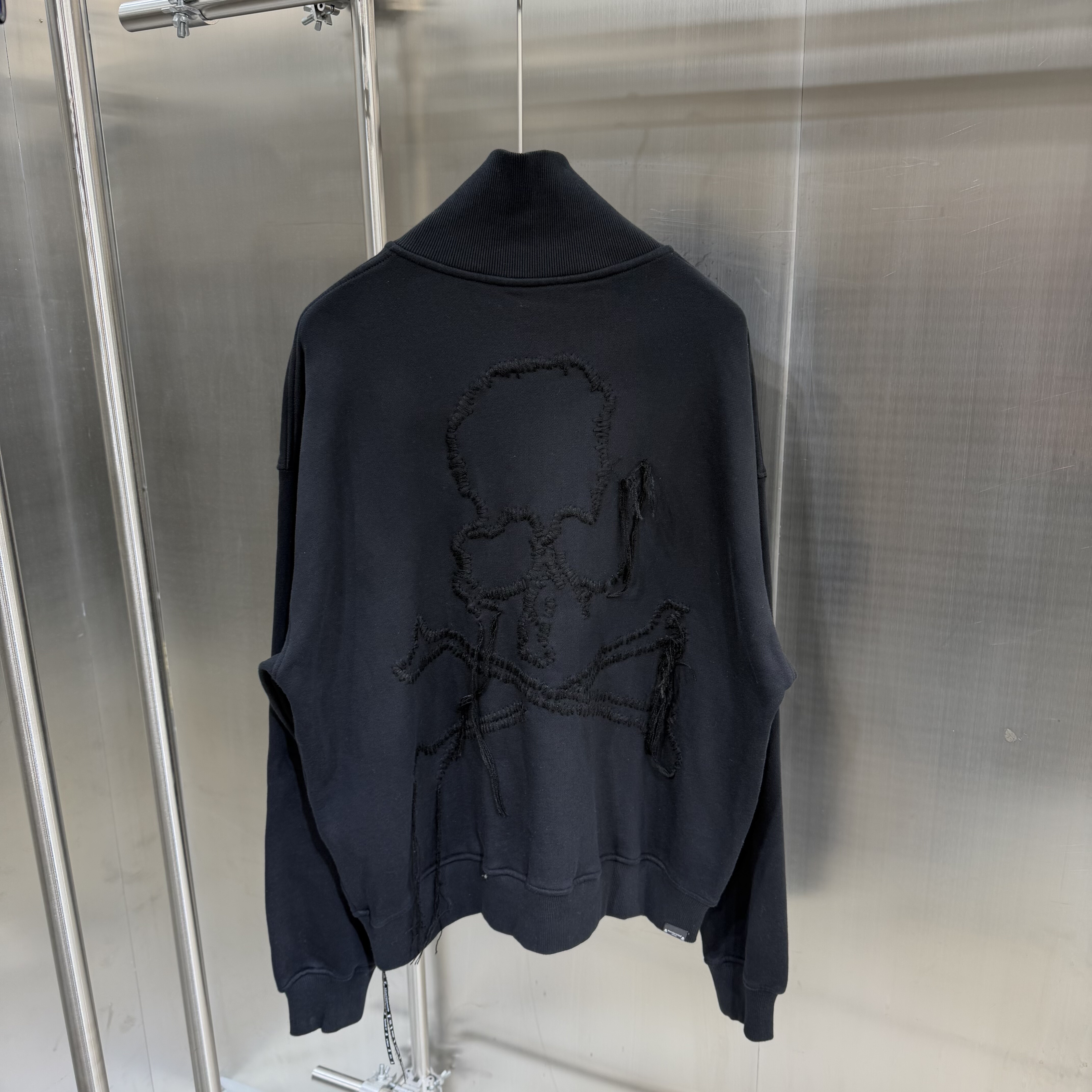 质量嘎嘎好 毛线圈 重磅刺绣骷髅头定制面料超舒服亲肤卫衣外套男