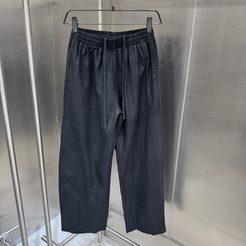 高端货亚麻面料重水洗做旧撞色设计宽松版型休闲长裤男