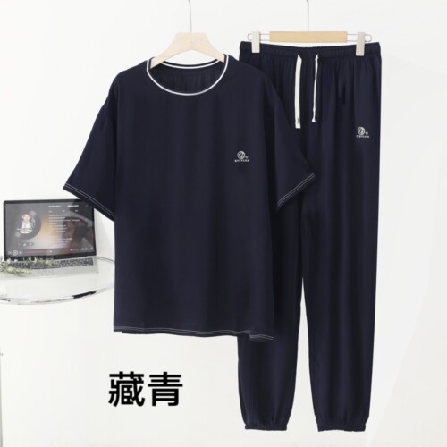 斜纹棉绸男士大码套装