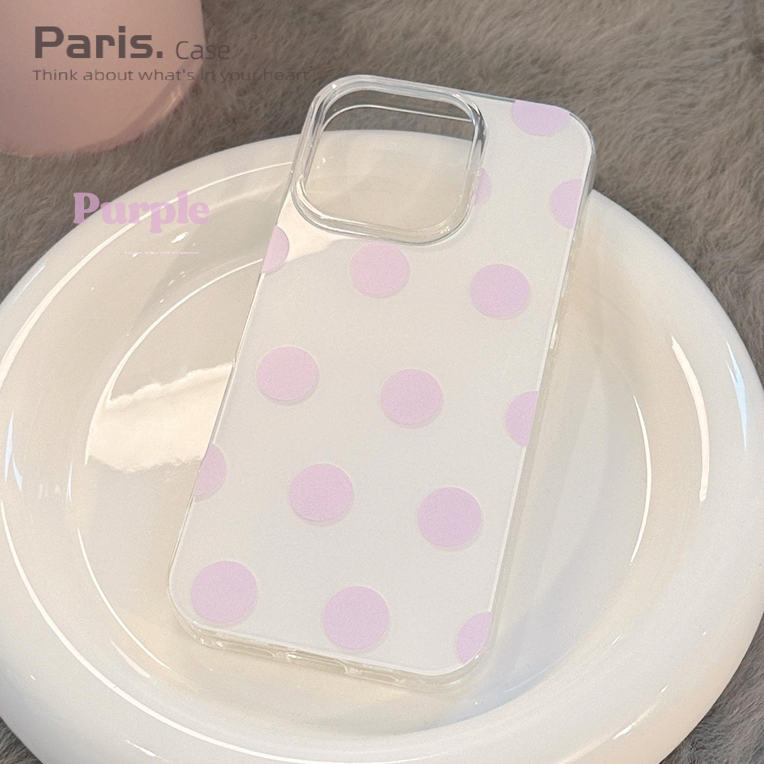【Paris.Case】ins个性紫色波点适用iphone17高级感苹果16pro max