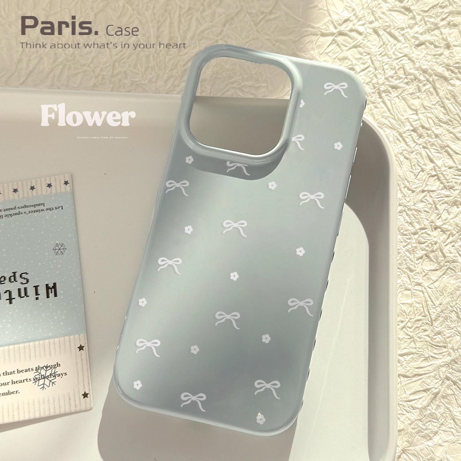 【Paris.Case】适用iPhone17pro max温柔白花16韩系15硅胶14pro软