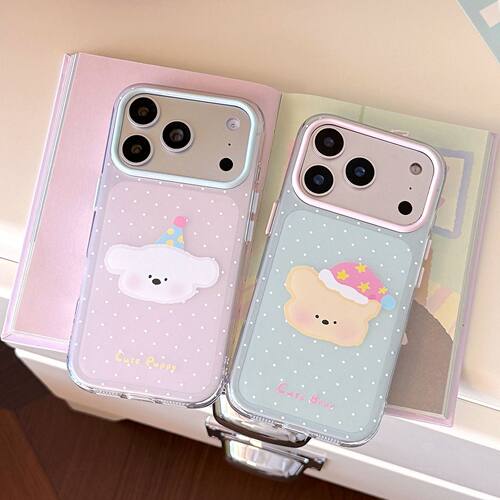 【Paris.Case】少女软萌波点适用苹果17pm手机壳iphone16卡通15可爱iPhone手机壳透明软壳可爱卡通全包保护套