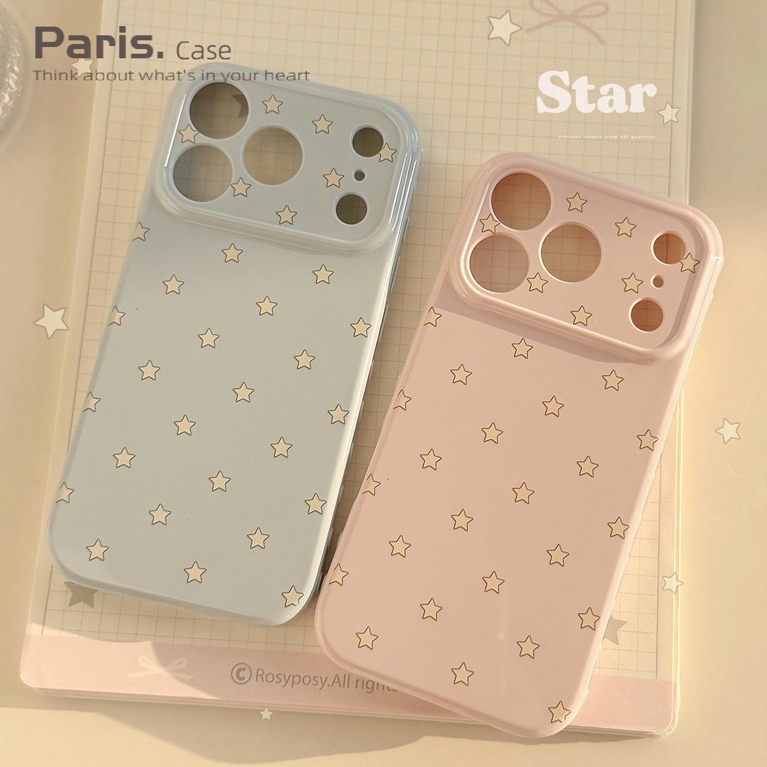 【Paris.Case】韩系黄线星星适用苹果17promax手机壳iphone16软套