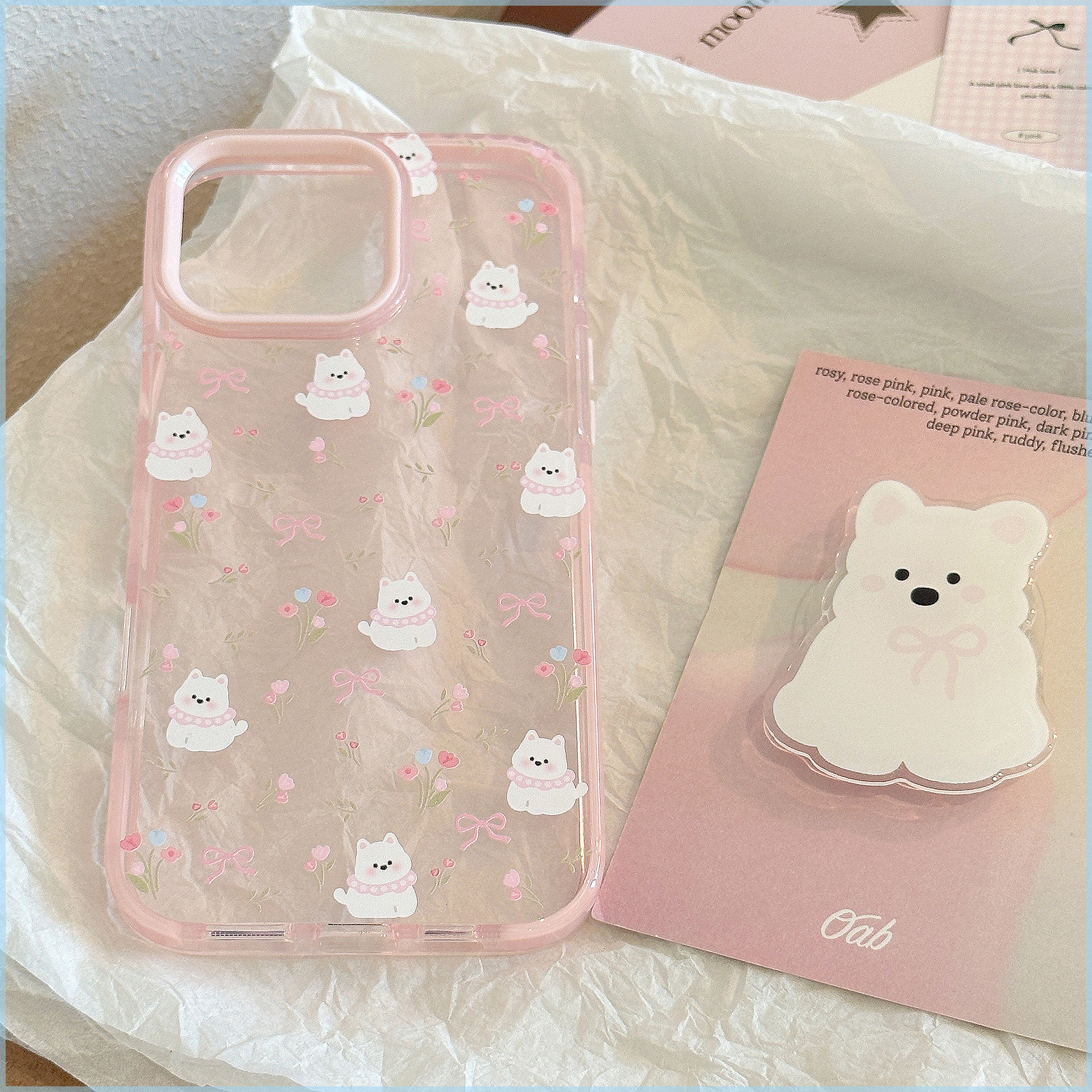 甜美卡通手机壳适用14小众13防摔11个性小狗支架iPhone15苹果16promax