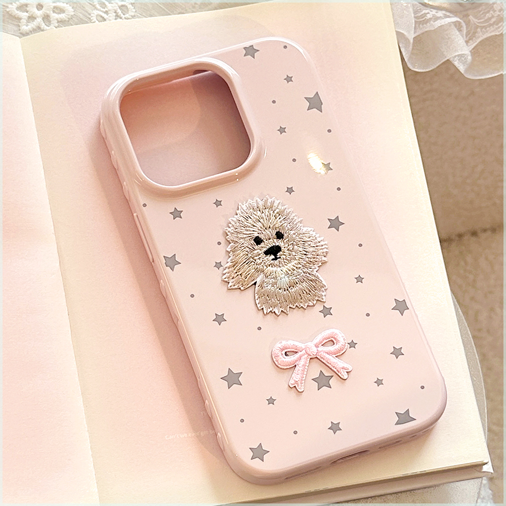 适用苹果17promax硅胶卡通刺绣