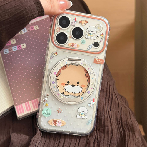 小熊磁吸旋转防摔iPhone手机壳