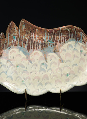 日本陶艺家大川和宏手作陶盘：艺术挂盘（收藏）现货