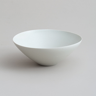 吉田直嗣 日本陶艺家手作：白瓷半球钵花器大色拉碗（现货）