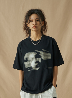 DoubleDealer原创重磅设计师小众品牌数码直喷宽松短袖潮T恤上衣