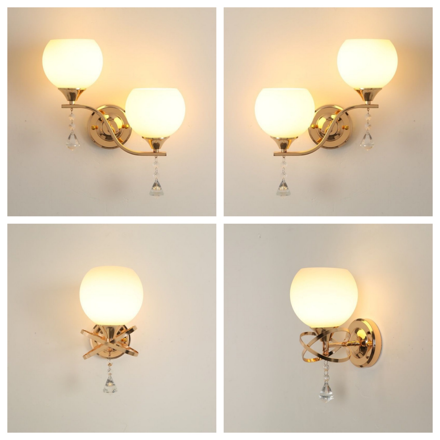 超亮壁灯卧室现代简约客厅墙壁灯楼梯过道led房间圆形玻璃床头灯