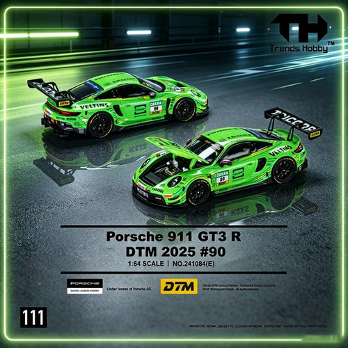 TH预售1/64 保时捷911GT3R 90号DTM2025赛车模型收藏静态摆件111