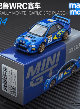 MINIGT1/64现货斯巴鲁WRC拉力赛车3号1998蓝色合金汽车模型#975