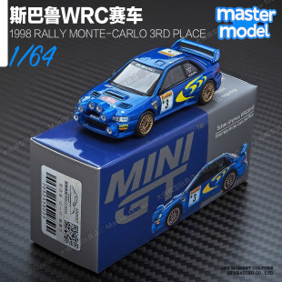 MINIGT1/64现货斯巴鲁WRC拉力赛车3号1998蓝色合金汽车模型#975