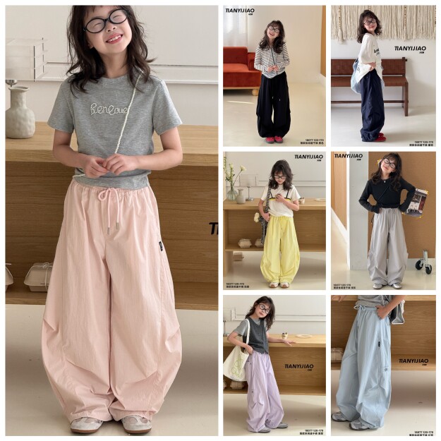 天依角2026夏新款18077薄款速干工装裤中大男女童中性亲子