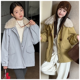 吾束2025冬新款55508加绒派克服外套中大童男女童中性可亲子