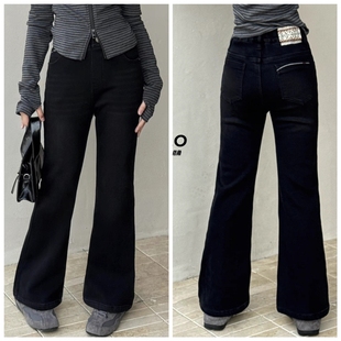 特天依角2025冬25031新款25032一体加绒牛仔喇叭裤中大童女童亲子