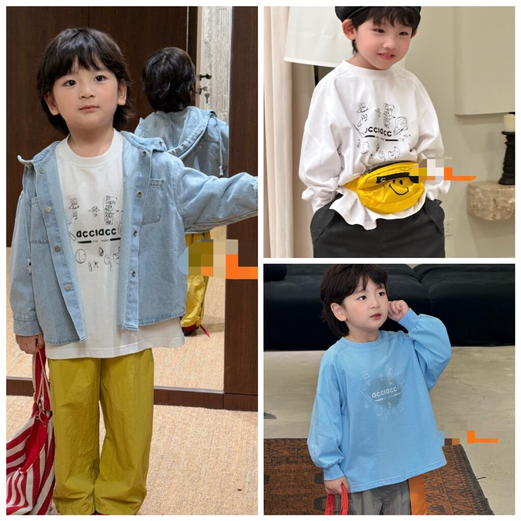 爱家2026春夏新款3028牛仔衬衫3002T恤中小童男女童