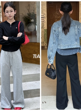 天依角2025秋19063新款19065针织喇叭裤中大童女童可亲子