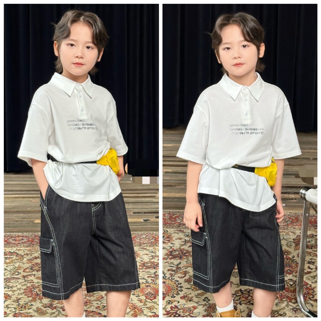 爱家2026夏5470新款翻领POLO短袖5393短裤中大男女童中性亲子