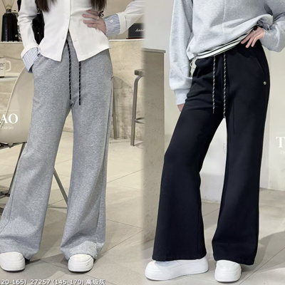 天依角2025春27256薄针织27257新款弹力喇叭裤中大童女童亲子大组