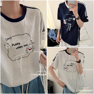 2026夏3139新款 T恤青少年女生可亲子 西高地狗狗短袖