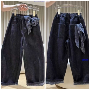天依角2025秋19183新款19188腰果花弯刀牛仔裤中大女童可亲子