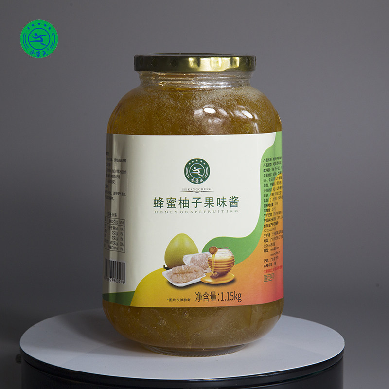 合康成蜂蜜柚子茶1.15kg蜜炼柚子果味酱1:6冷热饮品奶茶店原料