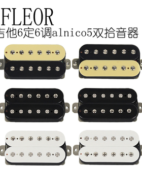 FLEOR电吉他拾音器双线圈双联6定6调alnico5可切单斑马琴颈琴桥