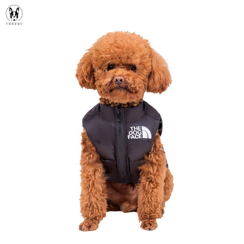 秋冬季潮牌宠物小狗狗衣服马甲雪纳瑞柯基泰迪比熊法斗博美羽绒服